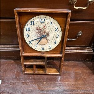 Granny Cottage Core Wood Shelf and Clock